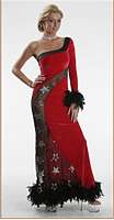 DI-L0629VSQ Velvet and Sequin Mesh A-Line Sexy Gown