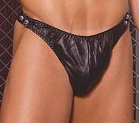 EM-L9139 Leather Thong with Snap Sides