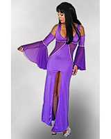 DI-L3027L-Purple Studded Gown/Sleeves