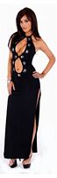 SS-2-220A Sexy Halter Gown with Double Rhinestoned Keyholes