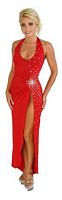 SS-282 Hollywood Starlet Halter Top Gown With Rhinestones